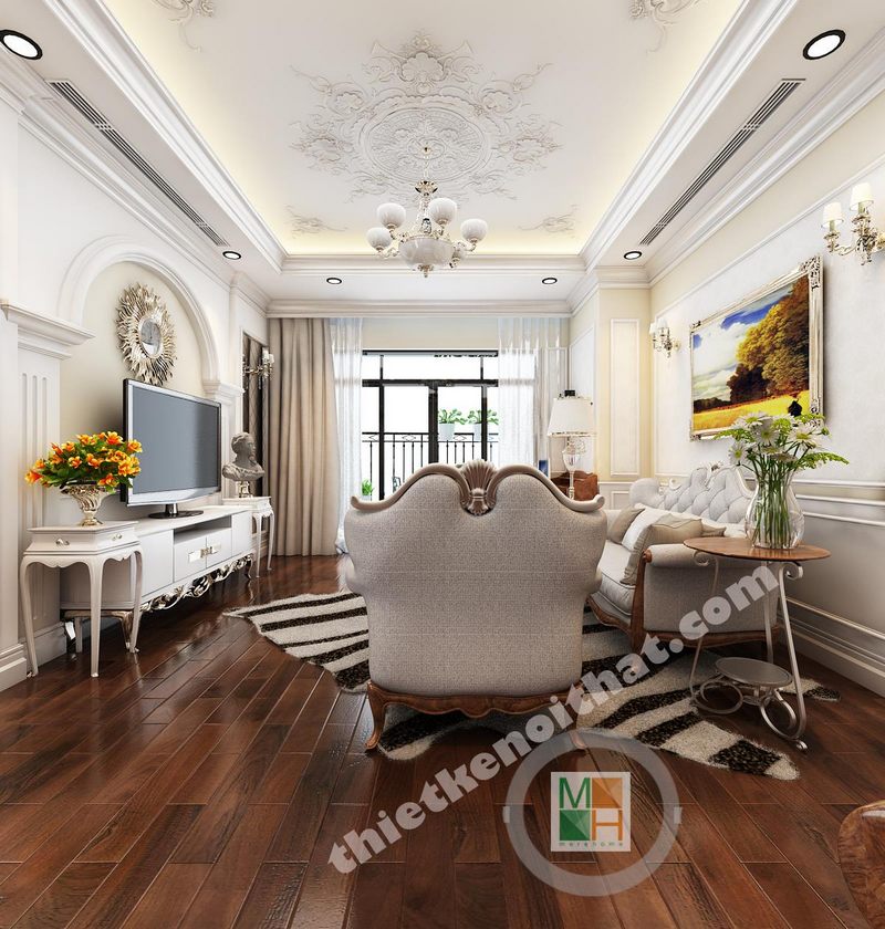 Thiết kế nội thất chung cư Royal City R1 Theo phong cách tân cổ điển